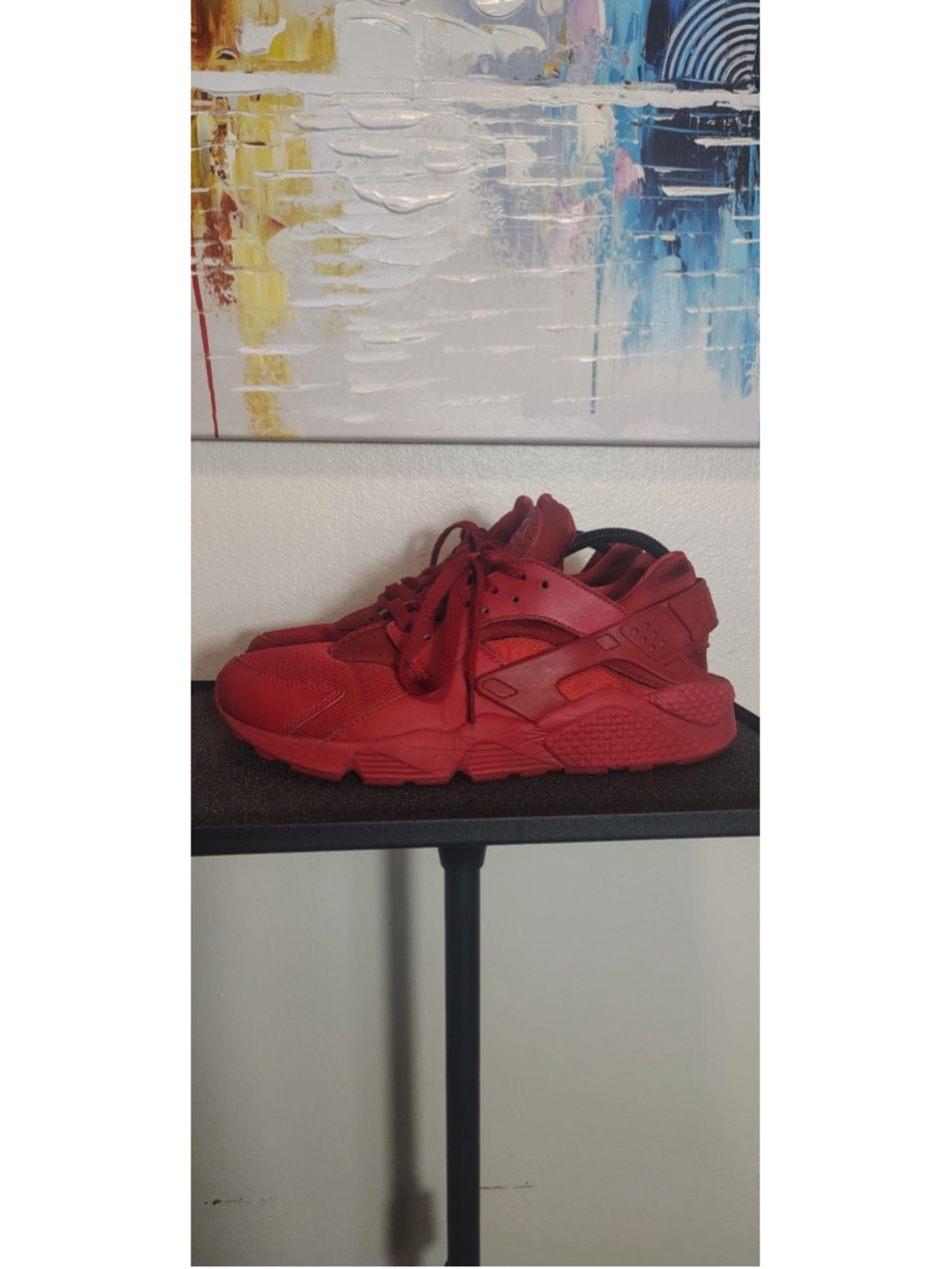 Nike Air Huarache Run Shoes Mens Size 10.5 Red Low Top Sneakers 318429-660